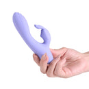 NS Novelties Love Notes Stay Compact Massager Violet in hand, showcasing its sleek design for pleasure.