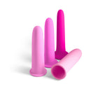 Inya Vibrating Gliders Silicone Vibrator Pink collection of four pink silicone vibrators on a white background