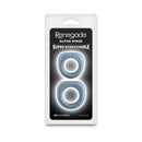 Renegade Alpha Silicone Cock Ring Set Gray, super stretchy silicone rings in a convenient two-piece kit.