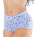 Shinesty The Little Birdie Boyshort XS featuring a playful hand print design on a soft lavender fabric.