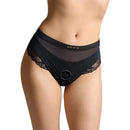 Strap-on-me Harness Lingerie Sublime S Black featuring high-waisted thong cut and sheer tulle for a sensual look.