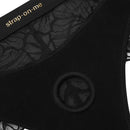 Strap-on-me Harness Lingerie Sublime M Black close-up of strap-on harness design with lace detailing.