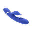 Evolved Shudder Quivering Nub Dual Stimulator, a blue rabbit-style vibrator with dual motors for heightened pleasure.