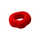 Hunkyjunk Fit Grips 2-Pack Ergo-Fit Cockrings Black and Red red silicone cockring on a white background.