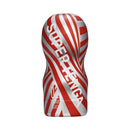 Super Tenga Tornado Blast Masturbator in red and silver design, featuring intricate details for enhanced pleasure.