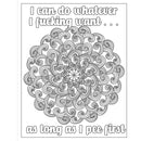 F*ck Menopause Sweary Mandala Coloring Book page with a bold mandala design and humorous text for coloring therapy.