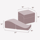 Dimensions of the Liberator Flip Ramp Sex Positioning Pillow With Slip Cover Lush Cream, measuring 37"x19"x12".
