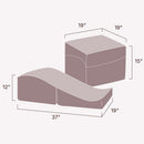 Dimensions of the Liberator Flip Ramp Sex Positioning Pillow Lush Grey, showing length and height measurements.