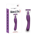 Adam & Eve The Femmina Licking Pump displayed with packaging showcasing its unique triple-action stimulation features.