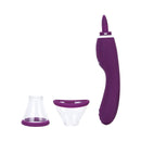 Adam & Eve The Femmina Licking Pump with attachments, highlighting its triple-action stimulator design.