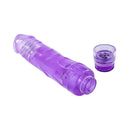 Adam & Eve Full Of Love Vibrator Purple with a veined shaft and removable base for pleasure.