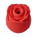 Adam & Eve Eve's Blooms Of Bliss Vibrating & Sucking Rose in vibrant red color, designed for dual stimulation.