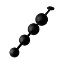 Anal Adventures Platinum X-large Anal Beads in black silicone, featuring four graduated beads for enhanced pleasure.