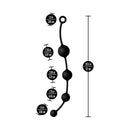 Anal Adventures Platinum X-large Anal Beads dimensions showing graduated bead sizes and total length.