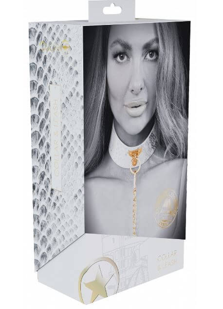 OUCH! FLORENCE COLLECTION COLLAR WITH LEASH - WHITE-0