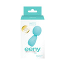 VeDO Eeny Rechargeable Extra Mini Wand Turquoise packaging with 10 vibration modes.