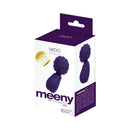 Vedo Meeny Rechargeable Extra Mini Wand Purple packaging showcasing its compact and stylish design for discreet pleasure.