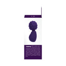 Vedo Meeny Rechargeable Extra Mini Wand Purple packaging showcasing its compact design and flexible head for pleasure.