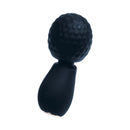 Vedo Moe Rechargeable Extra Mini Wand Black showcasing its sleek, compact design and textured round head for stimulation.