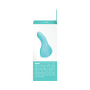 Vedo Luxi Rechargeable Clitoral Finger Vibe Turquoise packaging with ergonomic design for targeted pleasure.