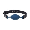 Sportsheets Signature Twilight Tease Oval Gag featuring a comfortable blue oval mouthpiece and adjustable strap for bondage.