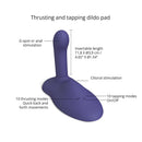 Love To Love Gofast Thrusting Vibrator Midnight Indigo features insertable length, clitoral stimulation, and 10 tapping modes.