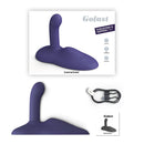 Love To Love Gofast Thrusting Vibrator Midnight Indigo with packaging and accessories in midnight indigo color.