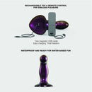 Strap-on-me Fingering & Vibrating Dildo M Purple with USB charger, showcasing waterproof design for endless pleasure.