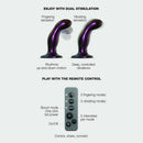 Strap-on-me Fingering & Vibrating Dildo M Purple features dual stimulation and remote control for enhanced pleasure.