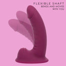 G-Ride Road Trip Dual Motor Vibrating Dildo 6.75 inch Red showcasing flexible shaft design for versatile stimulation.