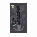 Maia Mason Remote Control Silicone Butt Plug Black packaging featuring wireless remote and beaded design.