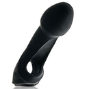 Oxballs Double Thruster Cock Sling Dildo Tar Ice in sleek black design, featuring a unique strapless penetrator shape.
