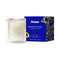 Dame Massage Oil Candle Wild Lust in glass container, blue packaging, infused with lime, ambertte, and white peach.