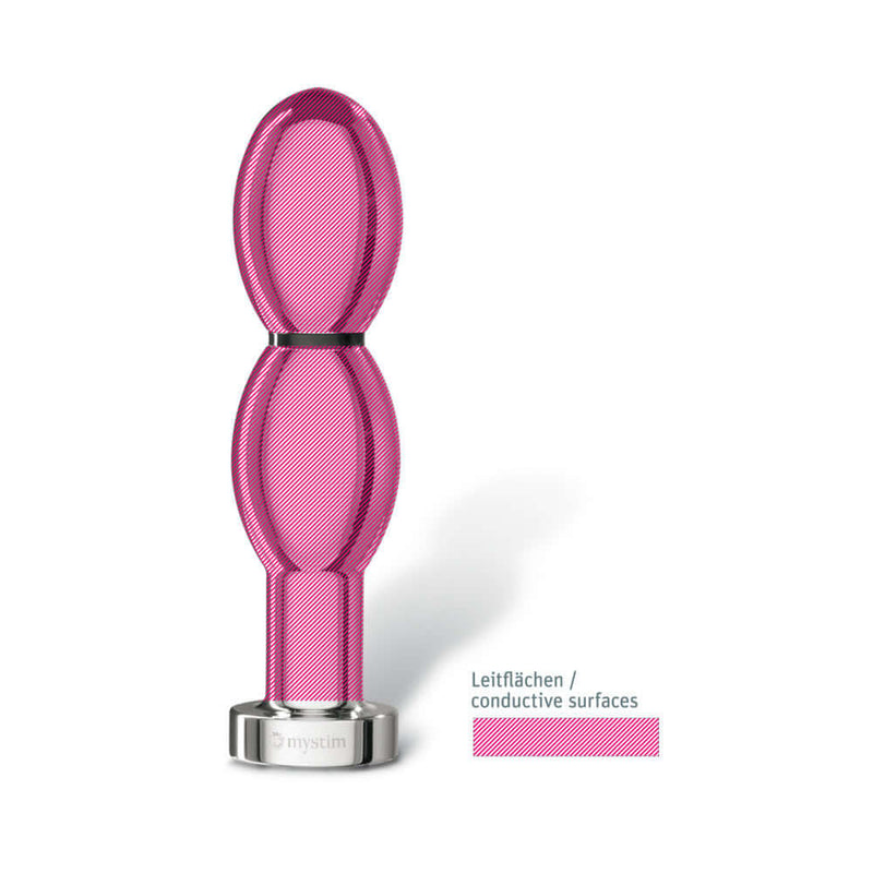 Mystim Oh thello Oval Dildo Round Plug in pink, designed for electro-erotic pleasure and stimulation.