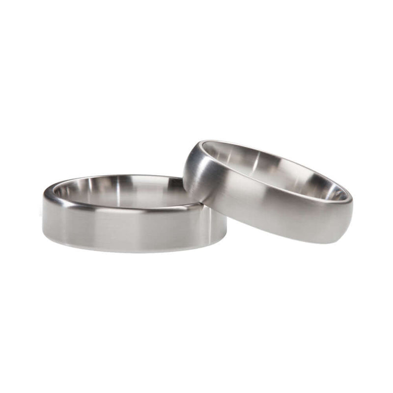 Mystim Earl Brushed Stainless Steel Cock Ring 48 mm displayed, showcasing premium medical-grade stainless steel construction.