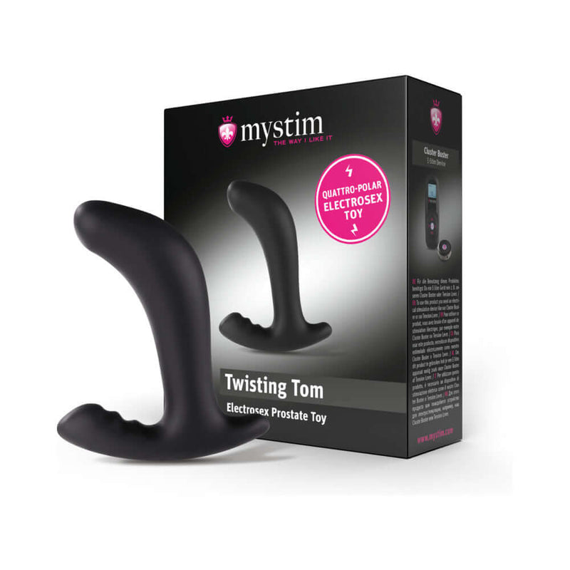 Mystim Twisting Tom E-Stim Prostate Stimulator with packaging for electrifying pleasure and versatility.