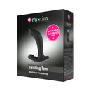 Mystim Twisting Tom E-Stim Prostate Stimulator box featuring quattro-polar electrosex toy design.