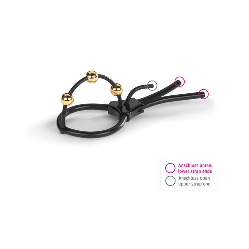 Mystim Pearly Pete Corona Glans Strap for targeted electrostimulation on the glans for intense pleasure.