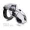 Mystim Pubic Enemy No 1 Electrosex Cock Cage, transparent chastity device for e-stim pleasure and precision control.