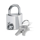 Mystim Pubic Enemy No 2 Electrosex Cock Cage with padlock and keys for secure captivity.