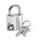 Mystim Pubic Enemy No 2 Electrosex Cock Cage with padlock and keys for secure captivity.
