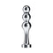Mystim Bold Boris Dildo Ball Plug handcrafted from medical-grade aluminum with three curved beads.