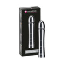 Mystim Glossy Glen Dildo in sleek design with packaging, showcasing its elegant and smooth form.