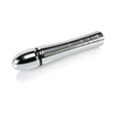 Mystim Glossy Glen Dildo, a sleek design made from medical-grade aluminum for intense stimulation.