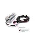 Mystim Glossy Glen Dildo showcasing its medical-grade aluminum design and connection for Mystim power boxes.