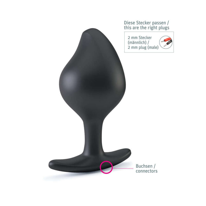 Mystim Rocking Force Anal Plug Large with a sleek tapered design for enhanced anal pleasure and e-stim stimulation.
