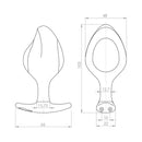 Mystim Rocking Force Anal Plug Large dimensions showing tapered silhouette and rounded tip for anal pleasure.