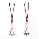 Sex Kitten Nips Adjustable Nipple Clamps with Bells showcasing silver bells and adjustable grips for playful stimulation.