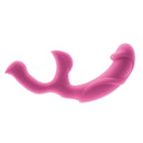 Sex Kitten Clitty Cat Magenta Silicone Vibrator showcased in vibrant magenta silicone for dual-action stimulation.