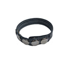 Sex Kitten Leather 5-Snap Adjustable Cock Ring Black featuring five snap closures for a secure fit.